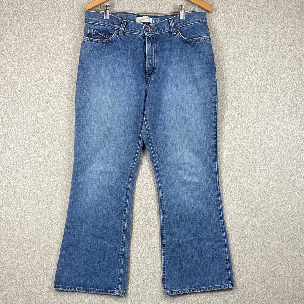 Vtg Y2K GAP low rise flare jeans size 14 cotton inseam 28” hippie retro